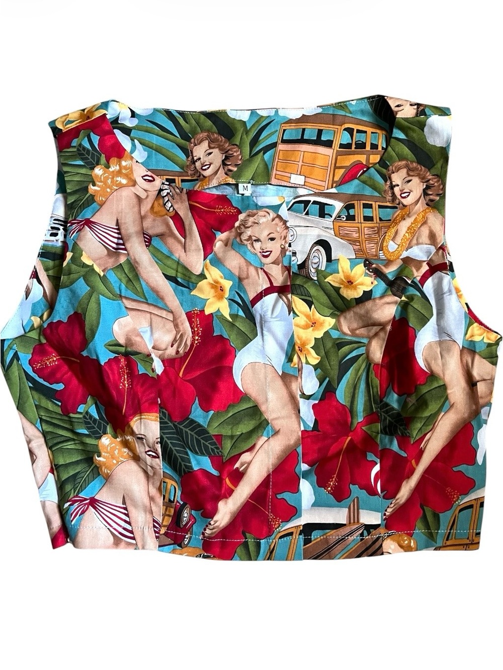 Retro Stage Pin Up Tropical Crop Top